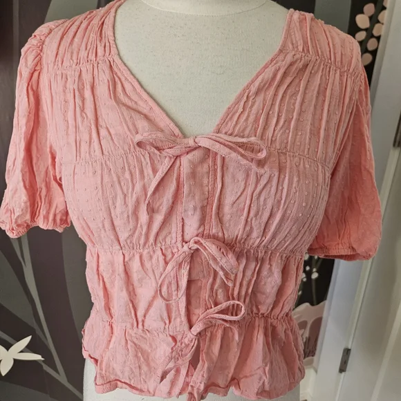 Pink Ruched Women's Top - Picture 3 of 5